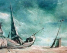 Marina, 1962 - cm.190x60, Olio su tela
