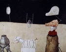 Passeggiata lunare, 1969 - cm.100x70, Tempera su tavola