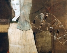 Donna di teatro, 1971 - cm.100x70, Tempera su tavola