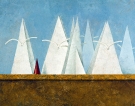 Le galline, 1990 - cm.50x40, Tempera su tavola