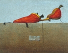 Violetta, 1991 - cm.24x17, Tempera su tavola