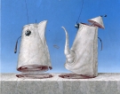 Divorzio del caffè latte, 1997 - cm.60x50, Tempera su tavola