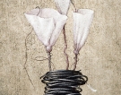 Tre fiori, 1999 - cm.20x30, Tempera su tavola