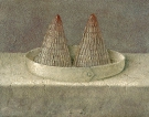 Due buoni, 2002 - cm.15x20, Tempera su tavola