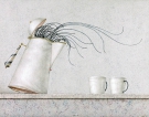 Caffè da Gustavo, 2007 - cm.50x70, Tempera su tavola